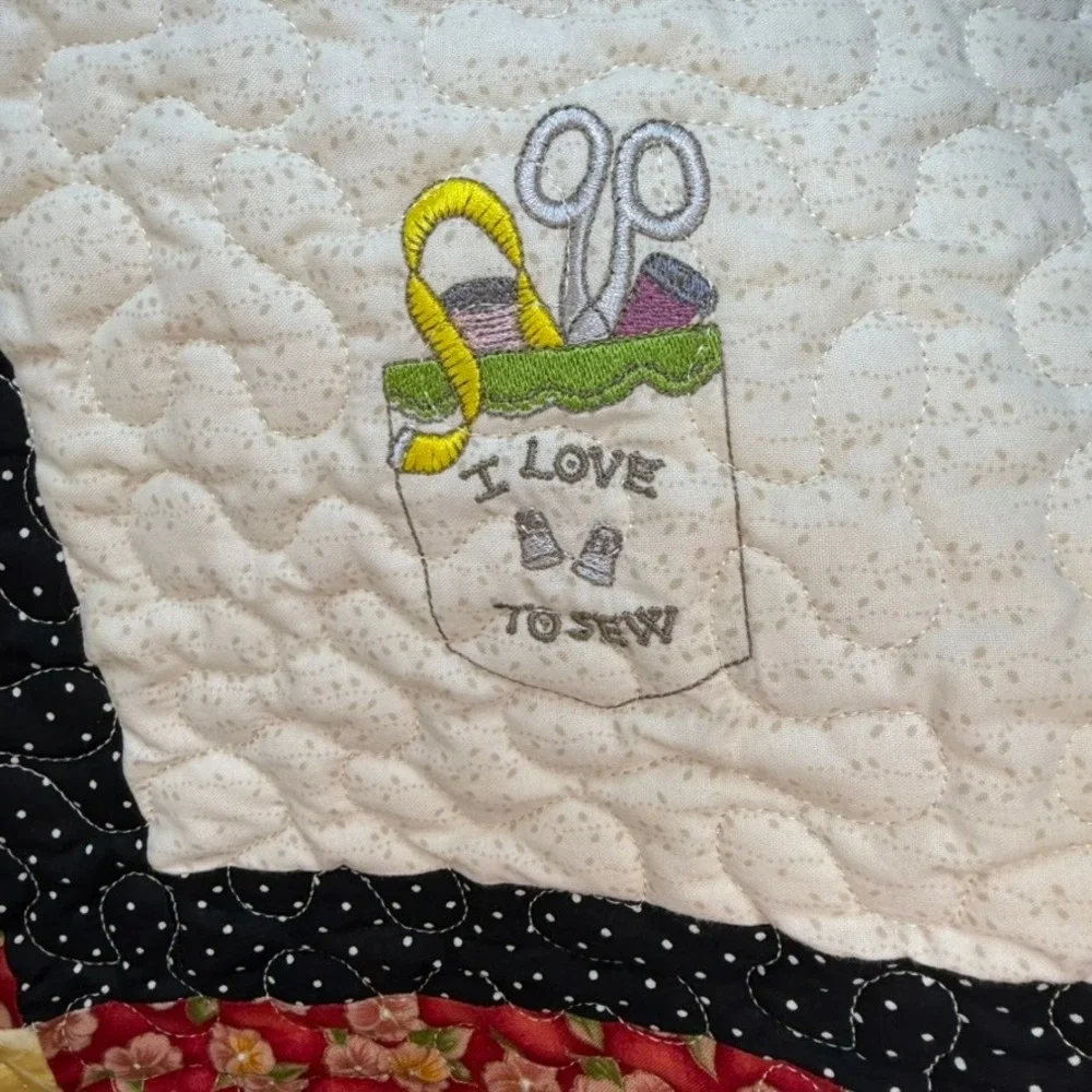 Handmade Sewing Room Quilted Wall Hanging Embroidery Charlotte Buck 2016 29x27